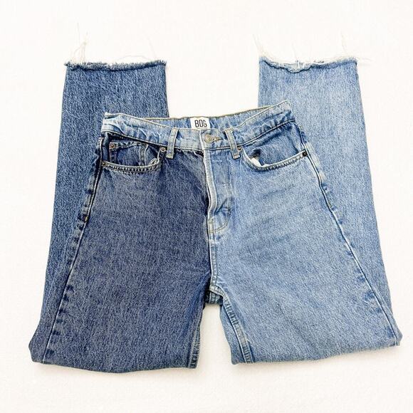 BDG Pax Split Color Denim Jeans Button Fly Raw Hem Size 27 x 30L - Picture 3 of 8